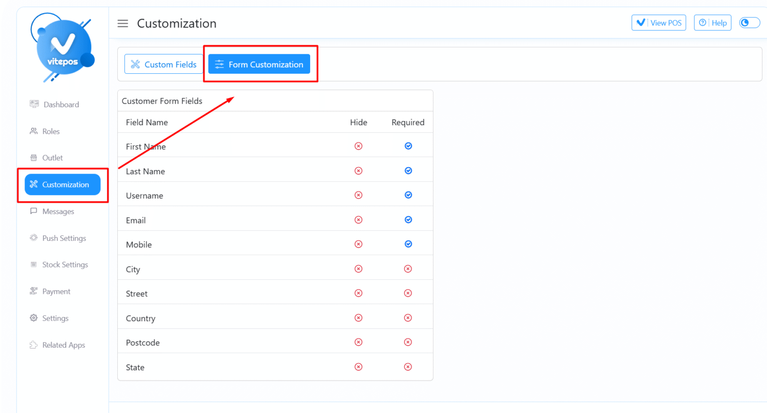 Customer form customization