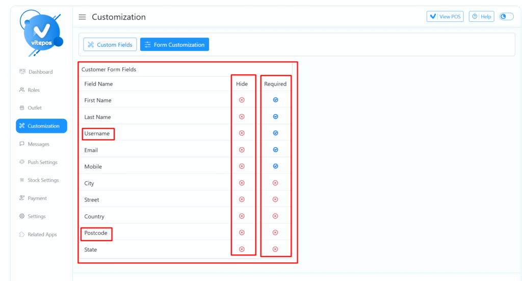 Customer form customization